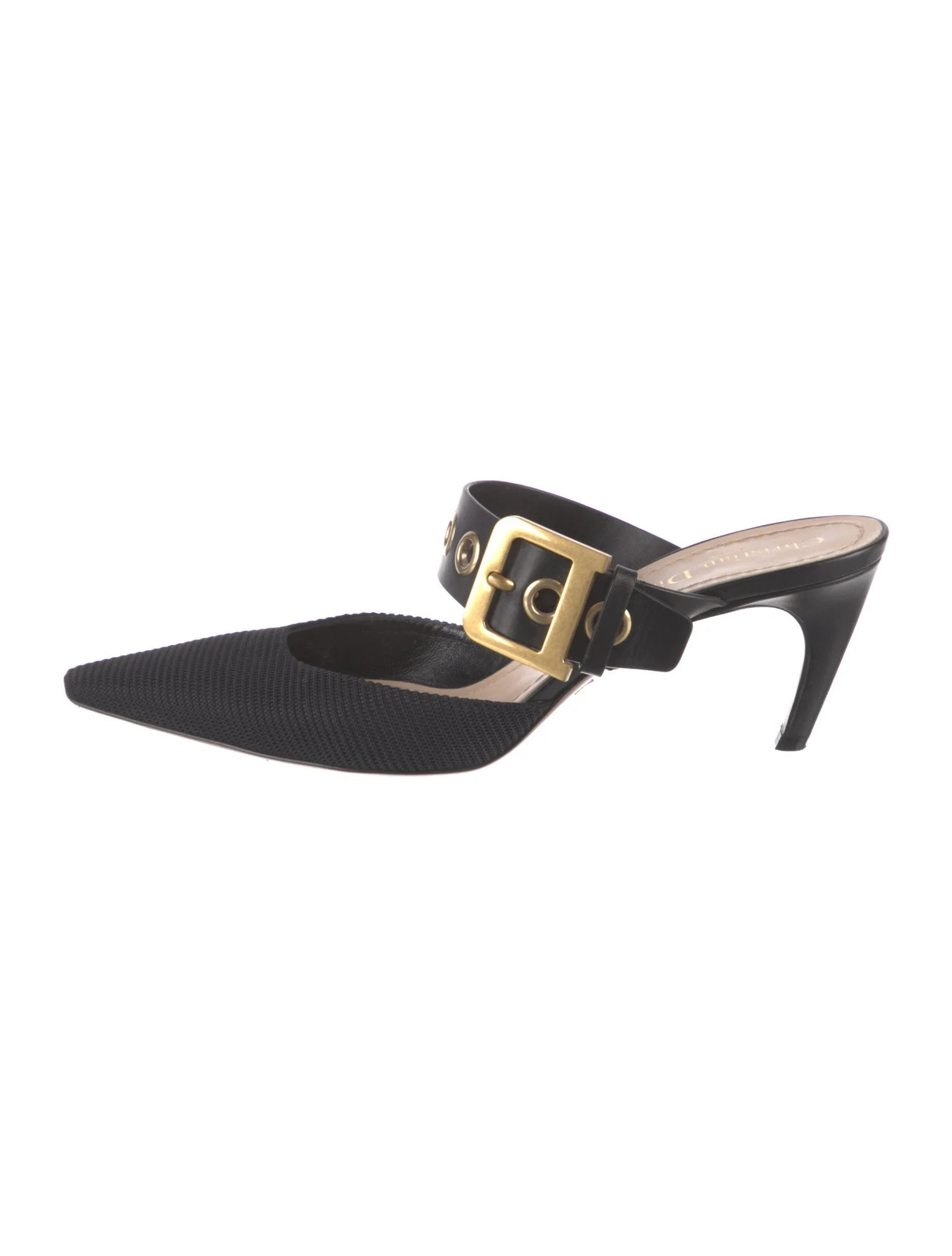 Printed Leather Trim Embellishment Mules | The RealReal