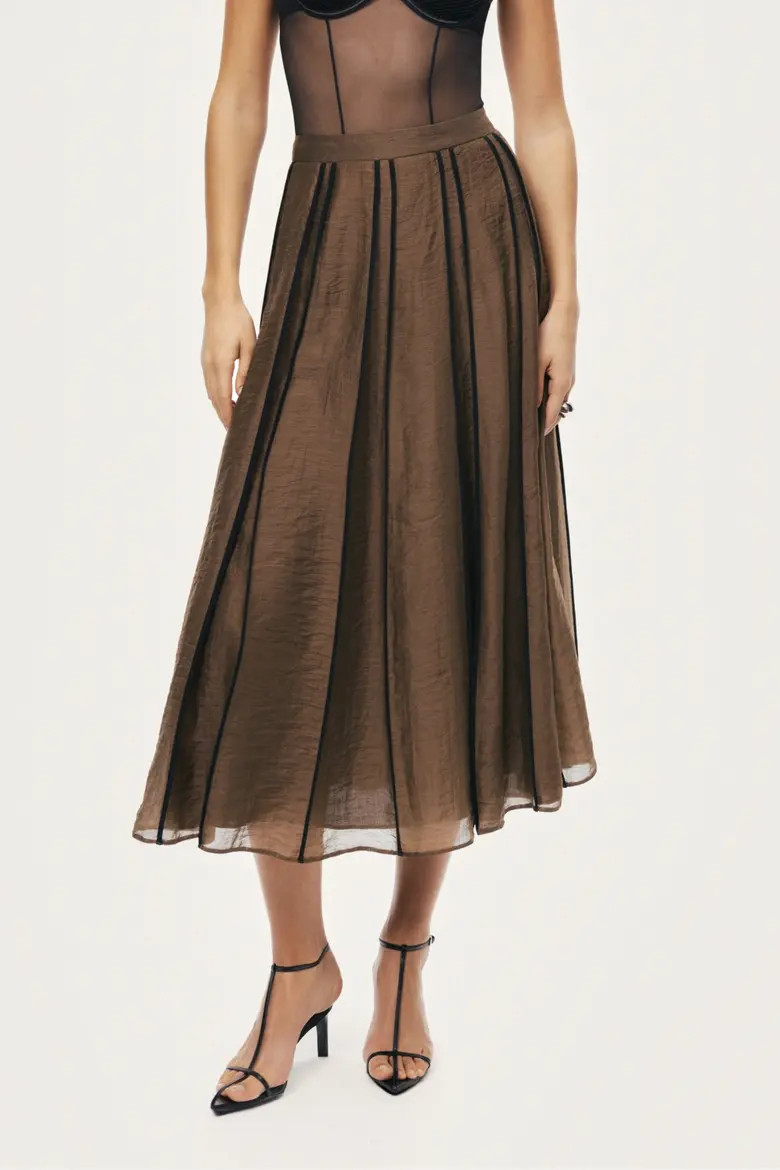 Nocturne Sheer Pleated Midi Skirt (Women) | Nordstrom | Nordstrom