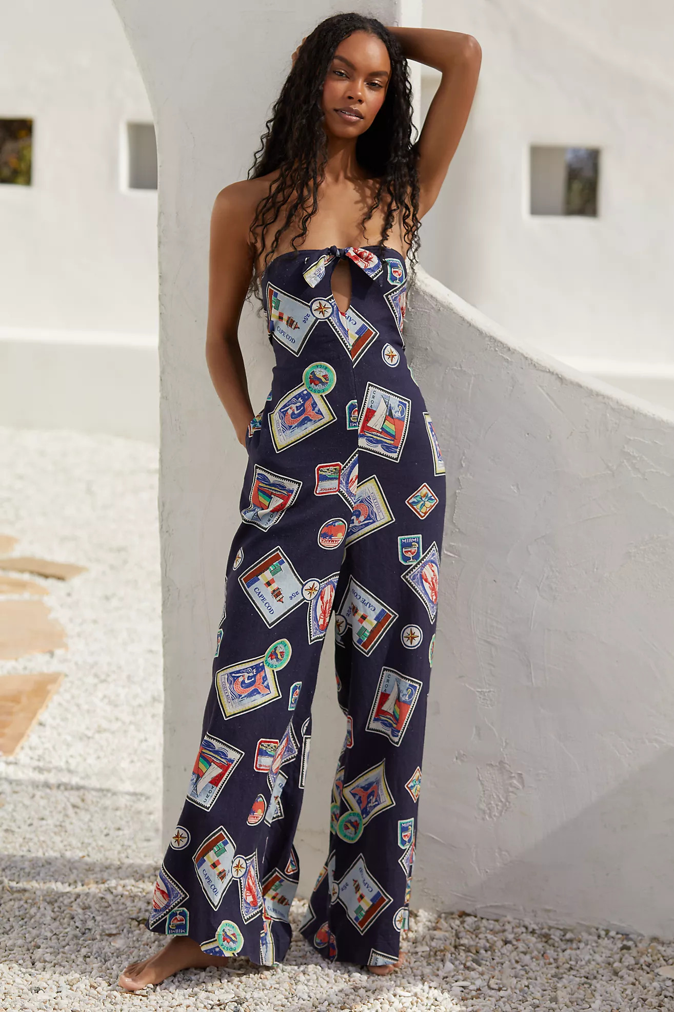 Celandine Linen Blend Strapless Jumpsuit | Anthropologie (US)