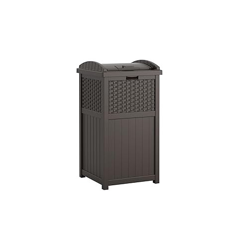 Suncast 33 Gallon Commercial Outdoor Trashcan Hideaway with Lid for 30 to 33 Gallon Trash Bags fo... | Amazon (US)