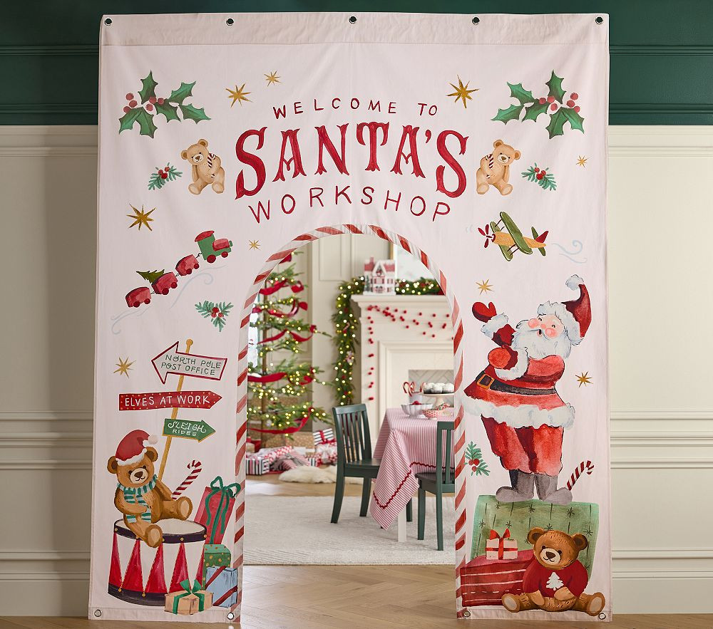 Santa's Workshop Canvas Arch | Pottery Barn Kids