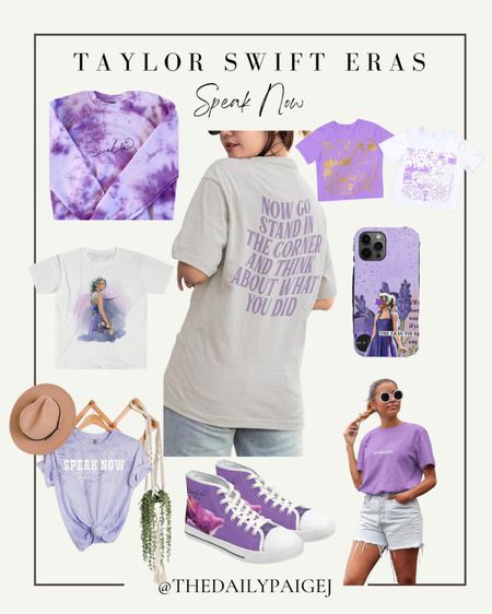 Taylor swift concert outfits are the best in speak now apparel! I love the lavender colors in this album which is very lavender haze. I also love all the tie dye items from this album. Shop these items for your Taylor Swift Eras tour outfit. 

Swiftie, Concert, Stadium Bag, Taylor Swift Concert, Lavender Haze, Concert outfit, Taylor Swift Concert Outfit, Lover Concert, Taylor Swift Eras, Taylor’s Version, Speak Now, Speak Now Sneakers, Taylor Swift Sneakers, Taylor Swift Tie Dye

#LTKunder100 #LTKFind #LTKunder50