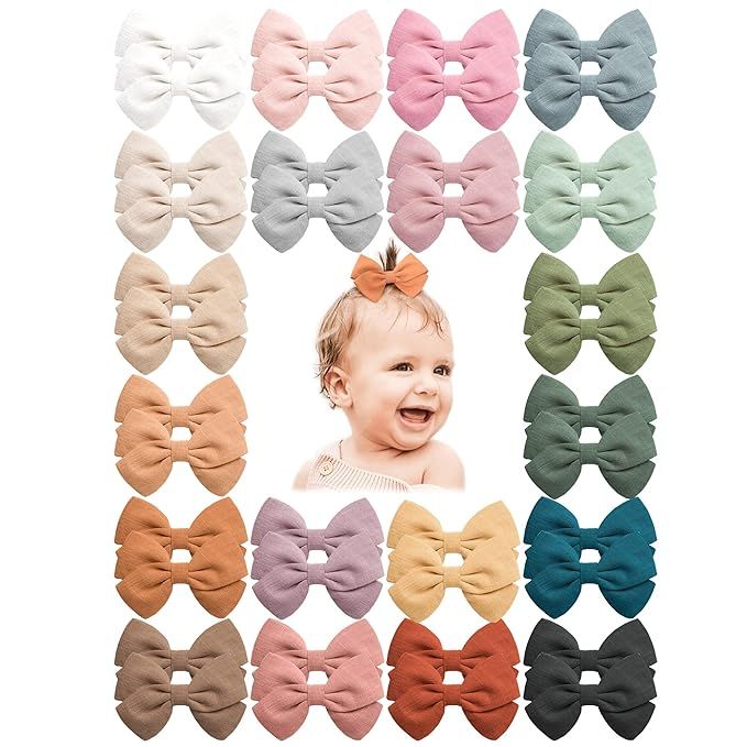 Prohouse 40 PCS Baby Girls Hair Clips Fully Lined Non Slip For Infant Fine Hair Bows Barrettes fo... | Amazon (US)