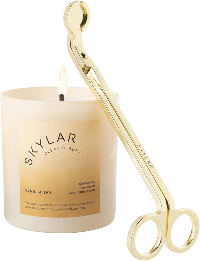 Skylar Vanilla Sky Candle and Wick Trimmer Gift Set- Non-Toxic Clean-Burning Candles with Soy Coc... | Amazon (US)