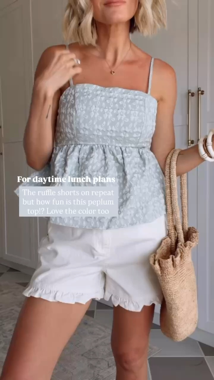 Both of these pieces are Amazon finds 👏🏼 perfect for spring & summer! Wearing S/6.

Loverly Grey, Amazon find, Amazon fashion, peplum top, white denim shorts, white jean shorts, spring fashion, spring outfit ideas, vacation outfit ideas 

#LTKSeasonal #LTKTravel #LTKootd