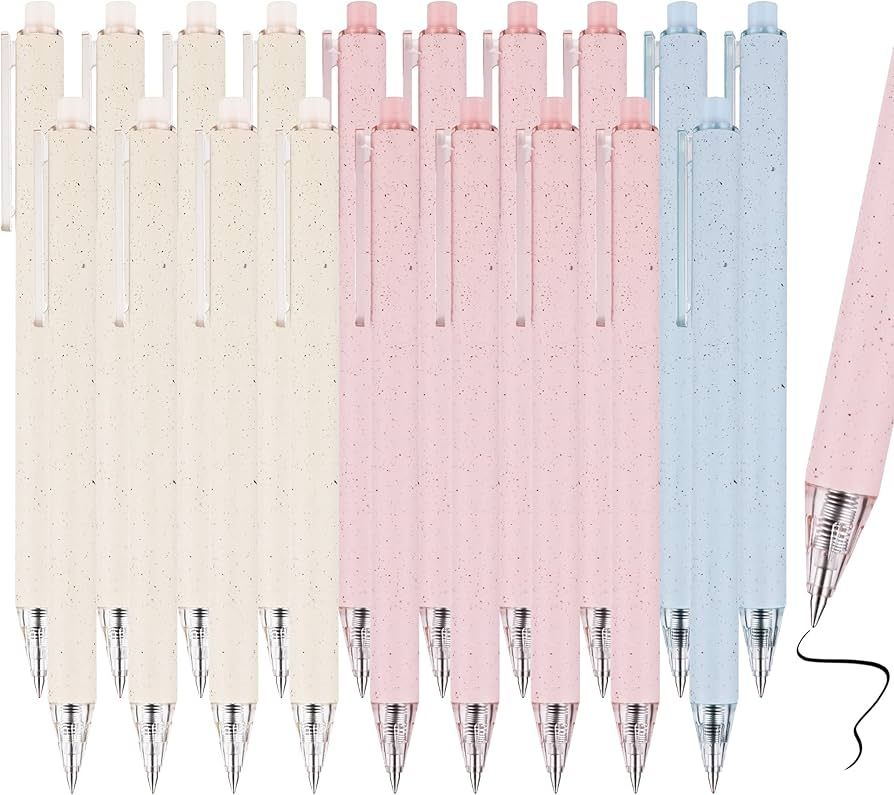 RIANCY Cute Pink Pens Black Ink Color Gel Pens for Note Taking 18pcs Gel Pen Cute Cream Pen with Smo | Amazon (US)
