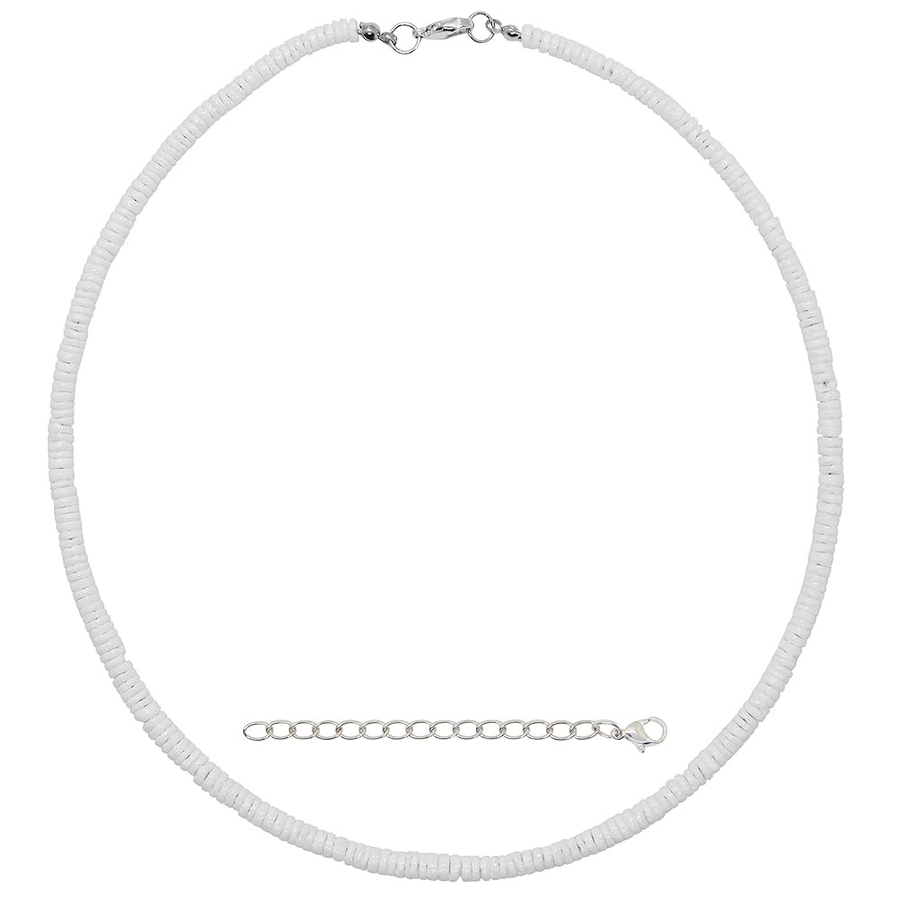 FROG SAC White Puka Shell Necklace for Men, Seashell Necklaces with Clam Chip Beads for Women, Be... | Amazon (US)