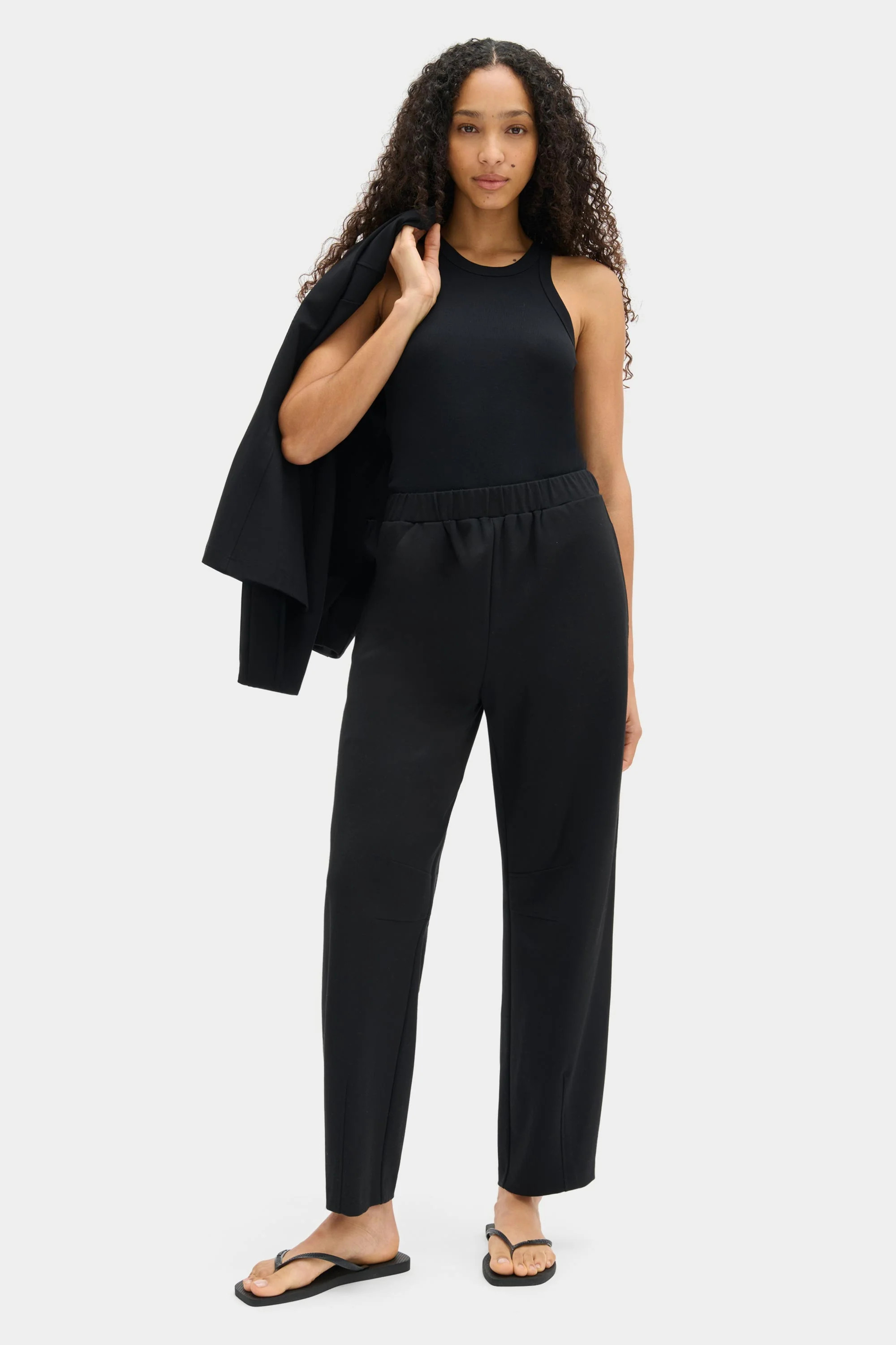 ALIGNE Ponte Barrel Leg Trouser - Black | Markus | ALIGNE USA