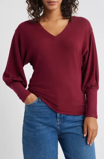 Loveappella Brushed Jersey Top | Nordstrom | Nordstrom