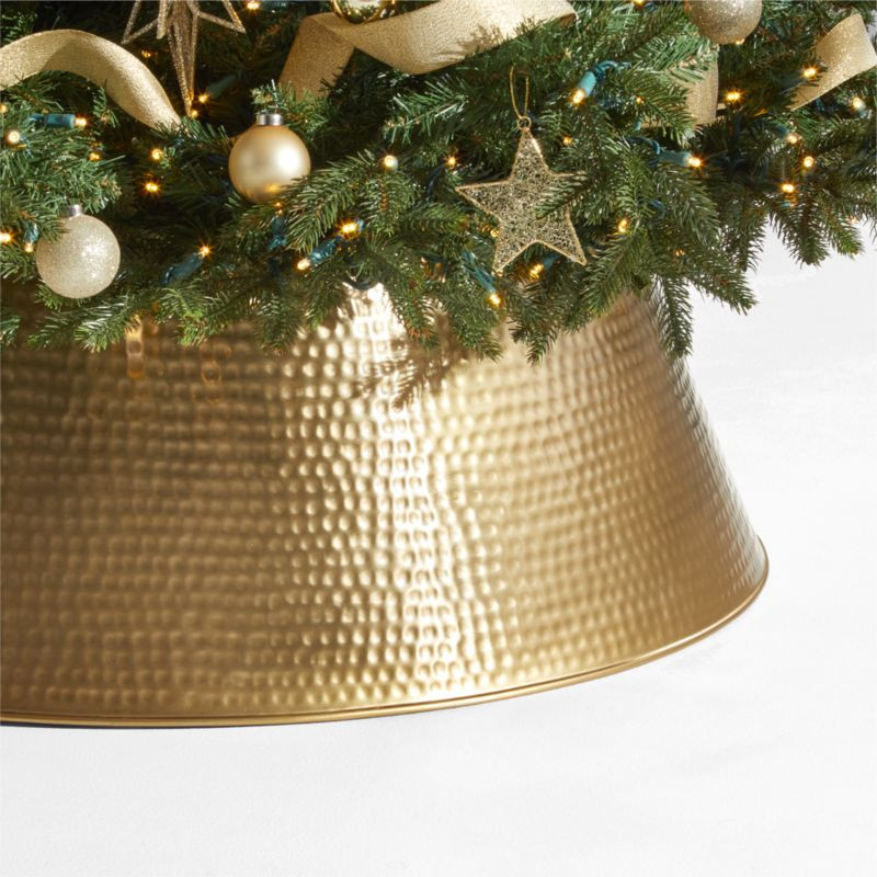 Bash 34" Gold Christmas Tree Collar + Reviews | Crate & Barrel | Crate & Barrel