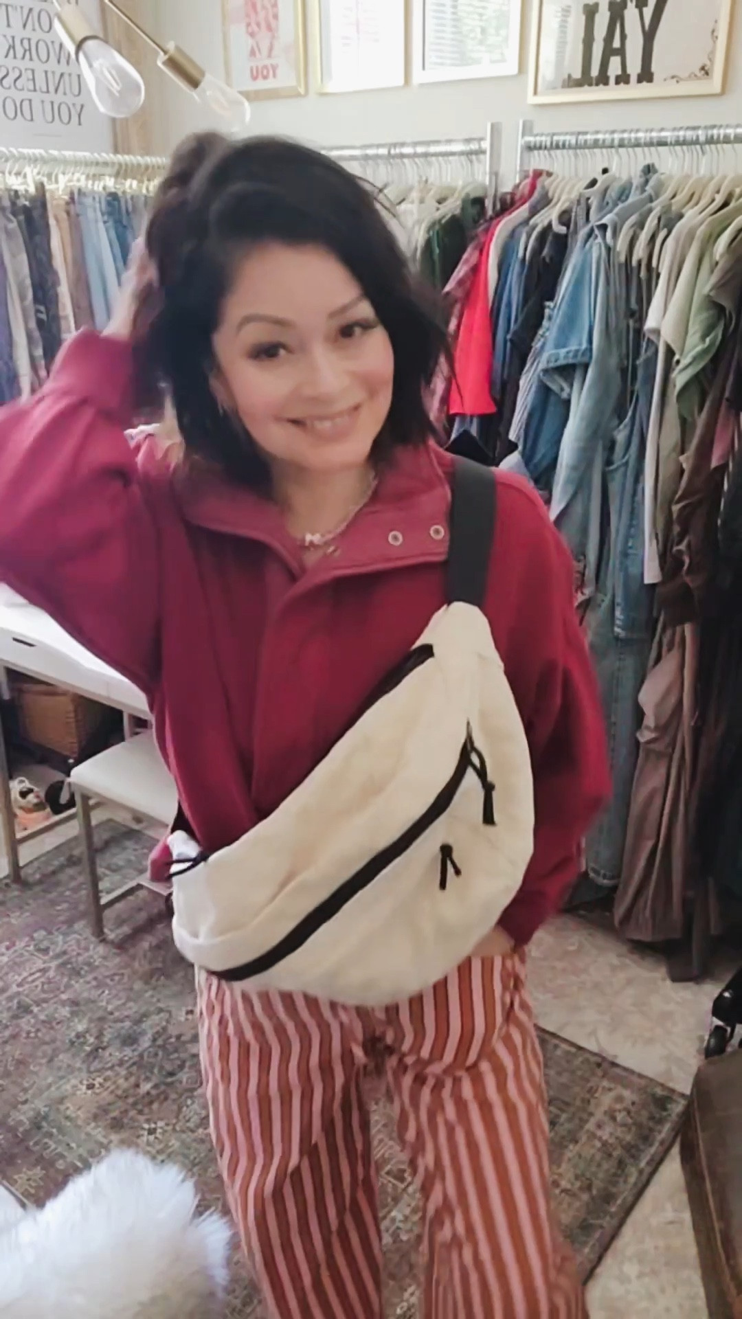 A cozy fall outfit! Wearing a size medium in sweatshirt & pants. Both are so comfortable & I’ll be wearing all the time! 

Shoes super cute and are tts

#stripedpants
Striped pants
Cozy outfit


#LTKFallSale #LTKStyleTip #LTKOver40