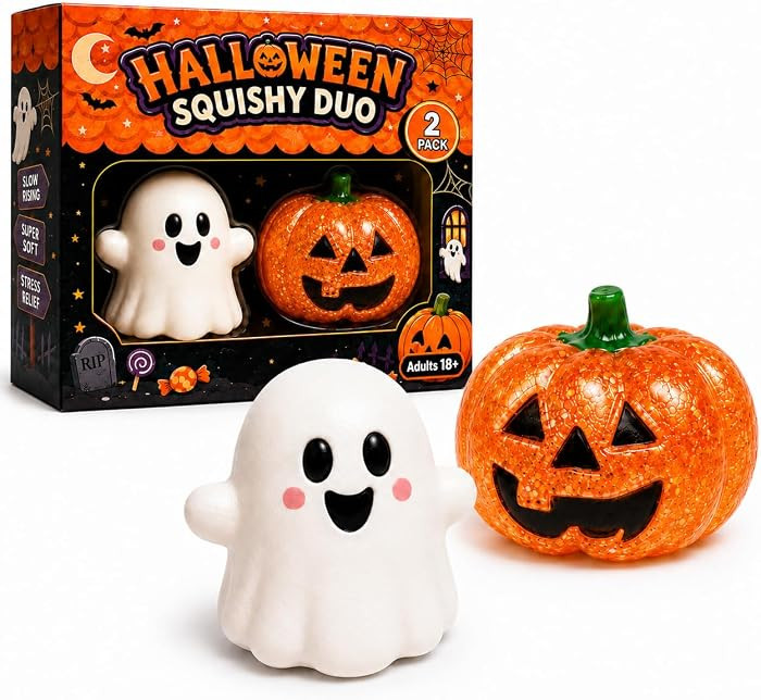 2PK-Halloween Squishy Stress Balls for Adults,Slow-Rise Sensory Fidget Toy | Amazon (US)