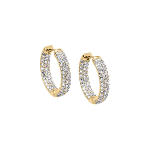 CZ Classic Pavé Hoop Earring | Adina Eden