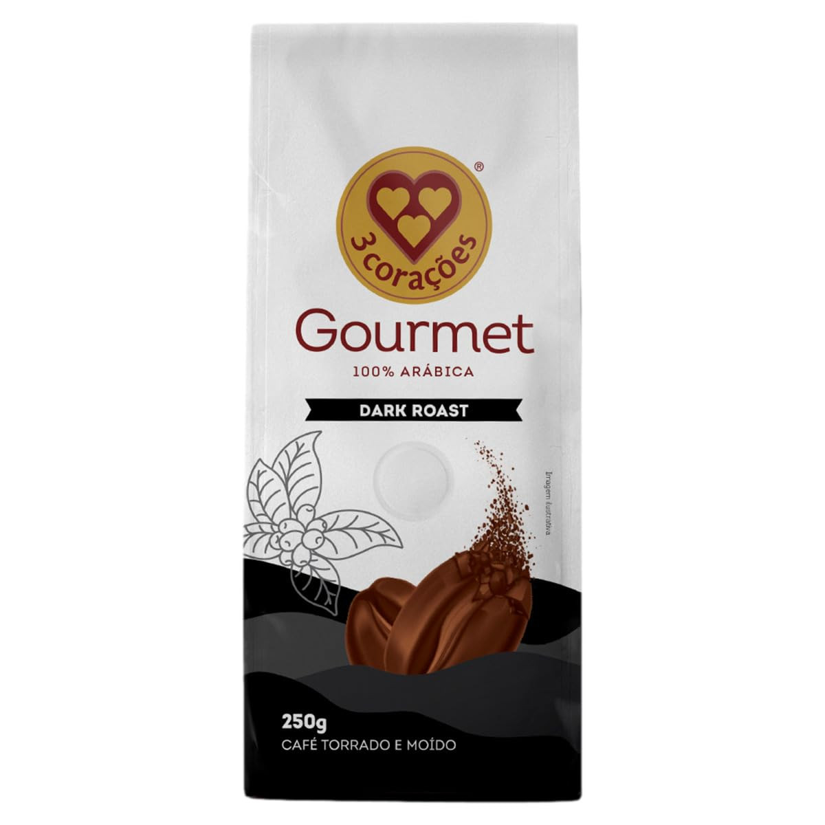3 Corações Café Torrado E Moído Dark Roast Gourmet 250G | Amazon (BR)