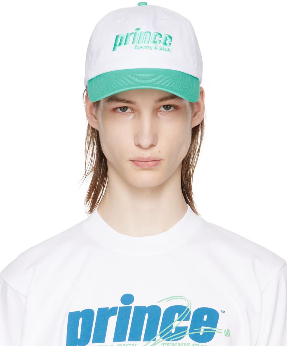 White & Green Prince Sporty Cap | SSENSE