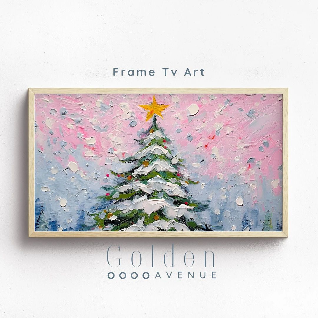 Frame TV Art Christmas Tree Digital Download Abstract Colorful Xmas Art File for Tv Pink Holiday ... | Etsy (US)