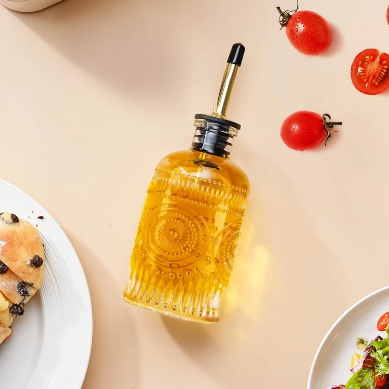 Baalaka Olive Oil Dispenser Bottle for Kitchen with Metal Spout, Glass Oil Bottles 7oz, Elegant G... | Walmart (US)