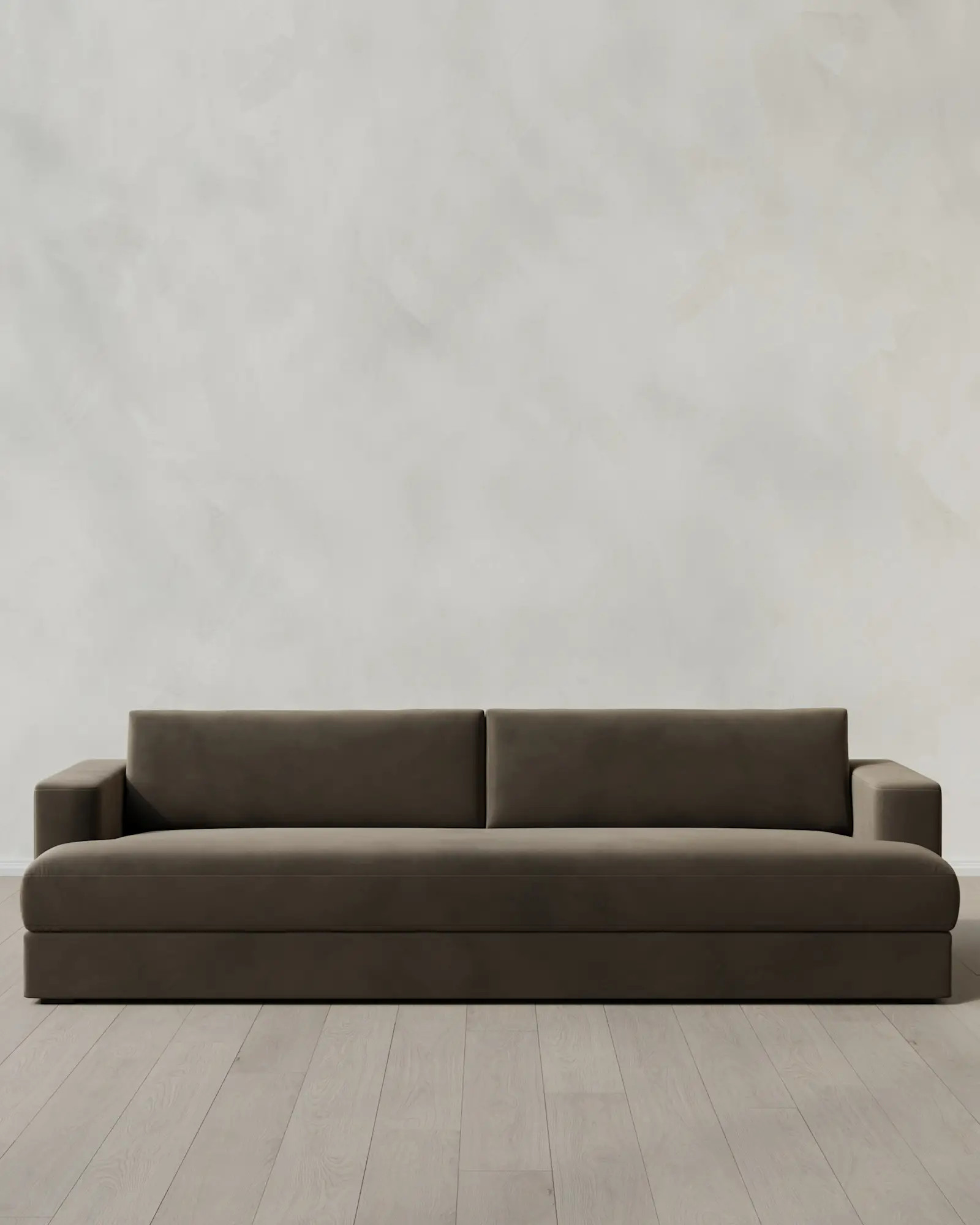 Sierra Performance Velvet Taper Arm Sofa in Sable | Quince