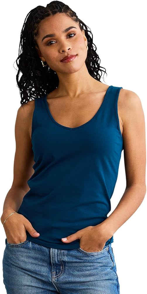 Women's Organic Pima Cotton Reversible 2 in 1 Tank Top | Amazon (US)