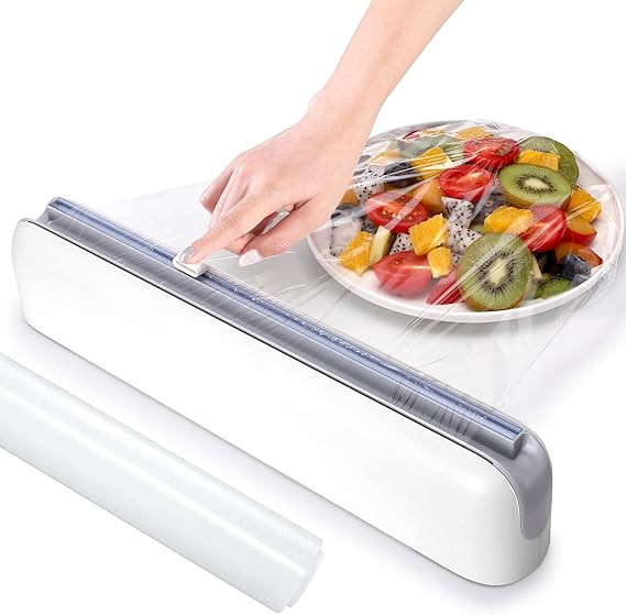 Amazon.com: Plastic Wrap Dispenser with Cutter Aluminum Foil Dispenser Refillable Wrap Dispenser ... | Amazon (US)