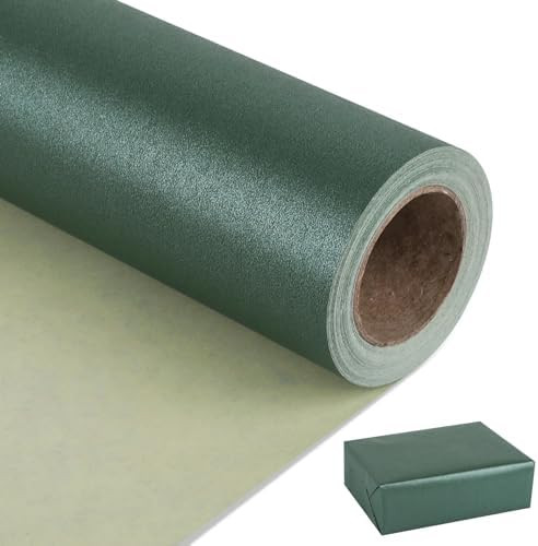 NESCCI Dark Green Matte Wrapping Paper,Solid Color Pearly-Lustre Paper,Gift Wrapping Paper,Perfec... | Amazon (US)
