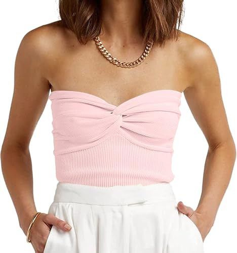 EFAN Womens Tube Tops Summer Outfits Cute Crop Tops 2026 Beach Vacation Spring Fashion Y2K Strapl... | Amazon (US)
