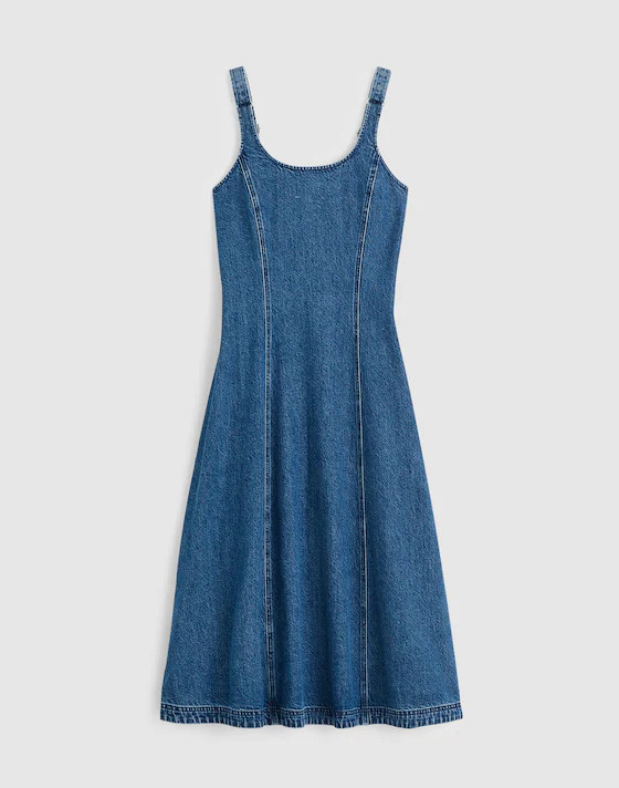 Denim Scoopneck Midi Dress | Madewell | Madewell