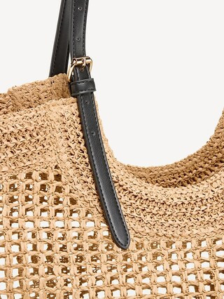 Open-Weave Straw Tote Bag | Old Navy (US)