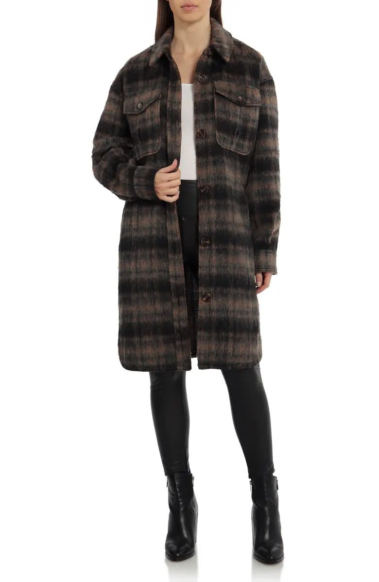 Plaid Long Shirt Jacket | Nordstrom