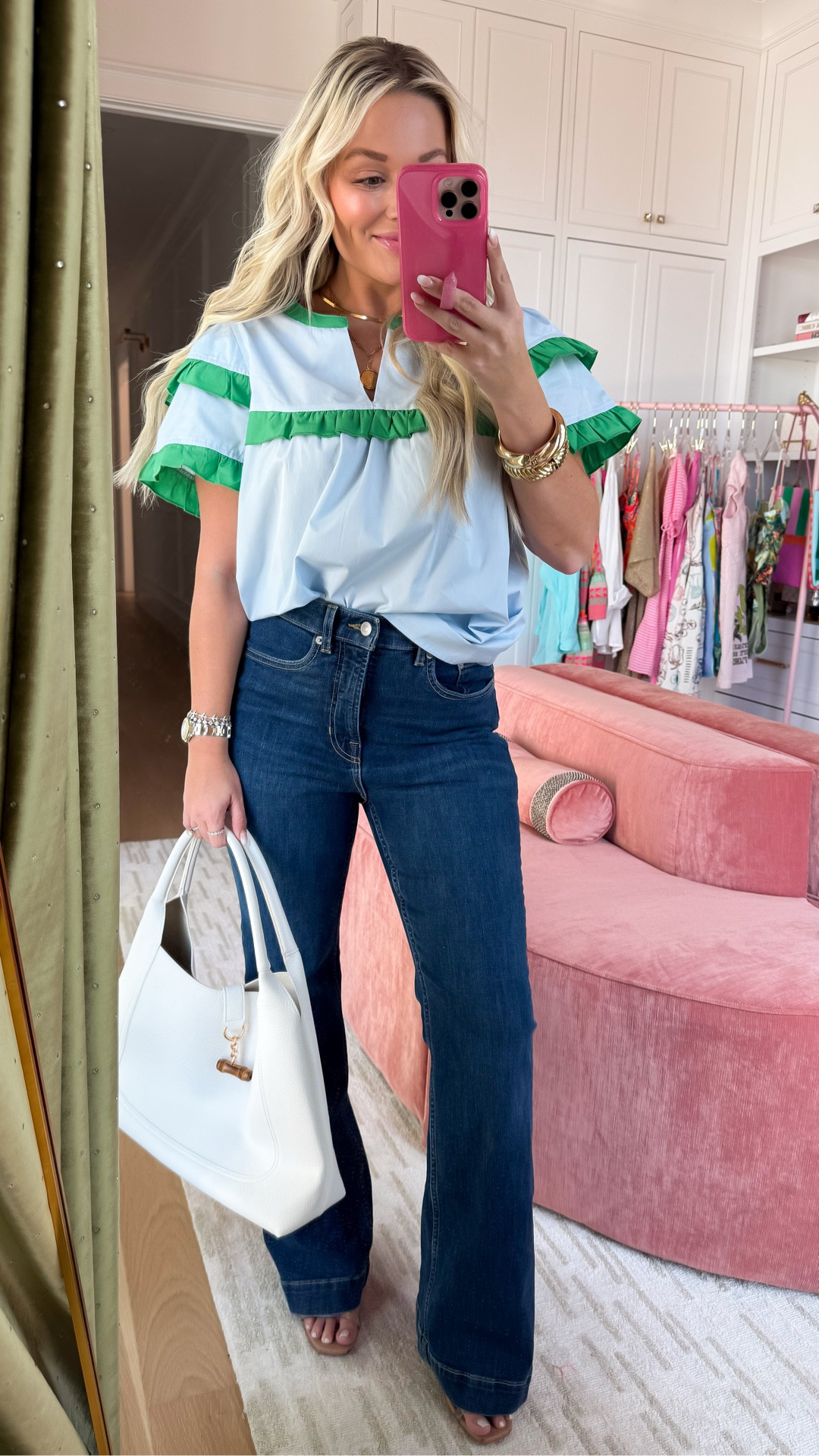 Love this amaozn top! Wearing size small -
Use code WHITNEYXSPANX for discount on jeans! 

#LTKgrwm #LTKPetite #LTKootd