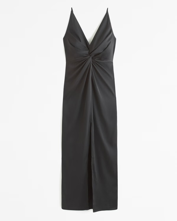 Draped Twist-Front Maxi Dress | Abercrombie & Fitch (US)
