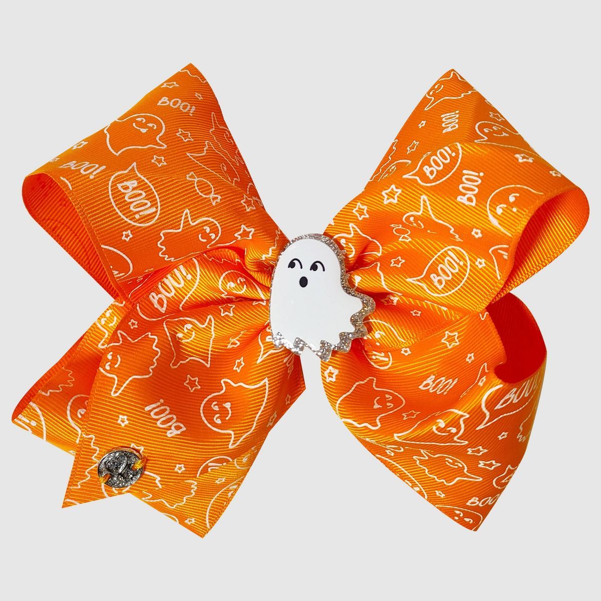 Girls' JoJo Siwa Halloween Ghost Bow Hair Clip - Orange | Target