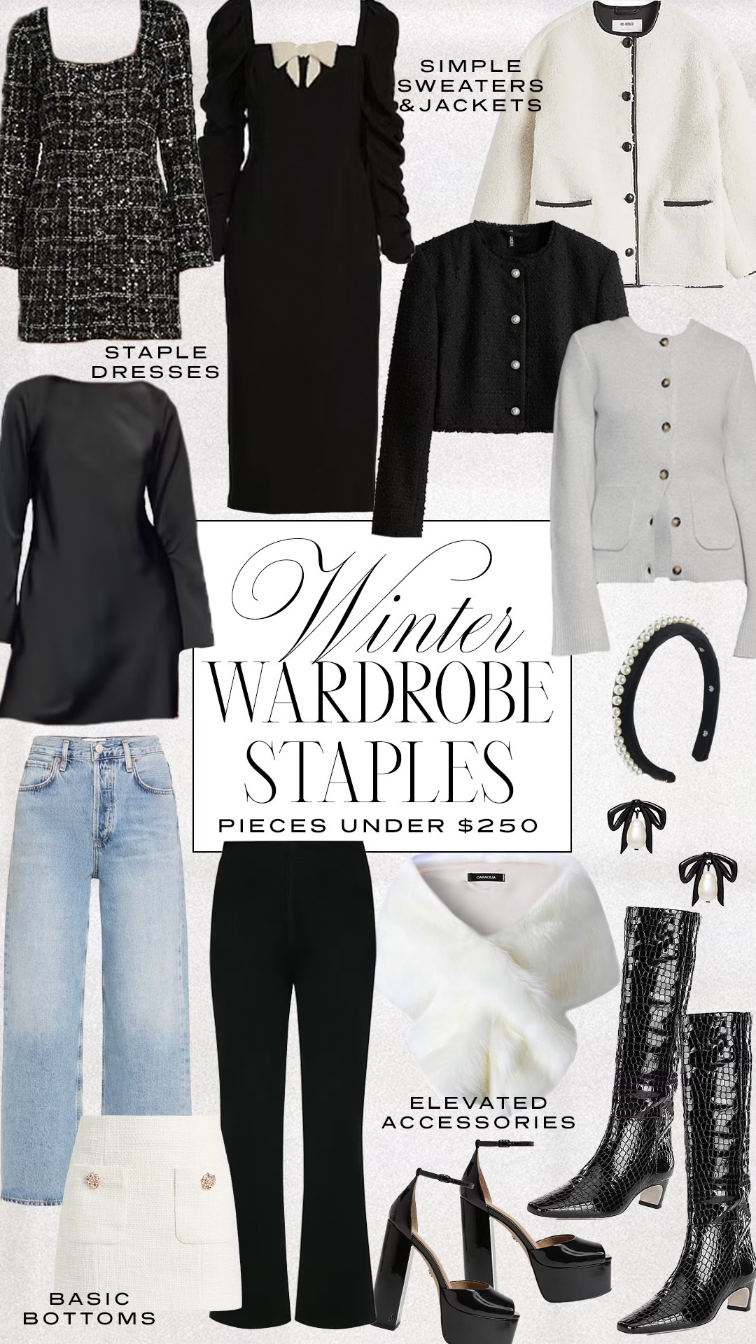 Winter Capsule under $250! So many chic options that are perfect staples for the Winter.