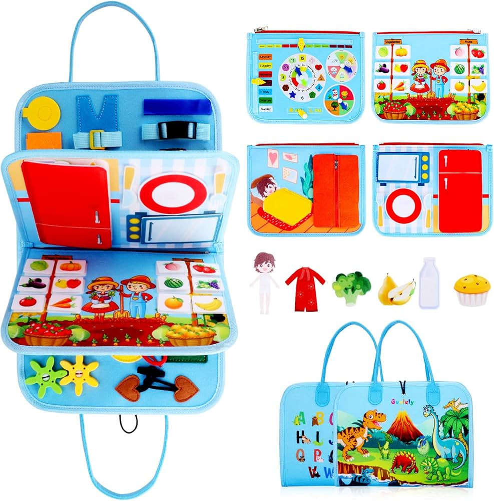 Guolely Busy Board Montessori Toys, Preschool Learning Activities Educational Toy - Busy Book Tra... | Amazon (US)