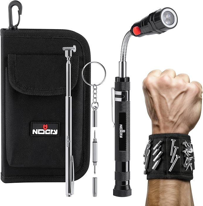 NoCry Telescoping Magnetic Pickup Tool Set for Father's Day Gift — Magnetic Wristband, Extendab... | Amazon (US)