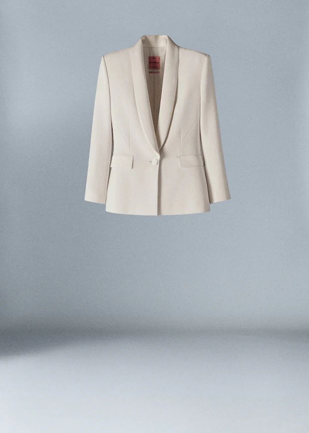 Suit jacket with satin details -  Women | Mango United Kingdom | MANGO (UK)