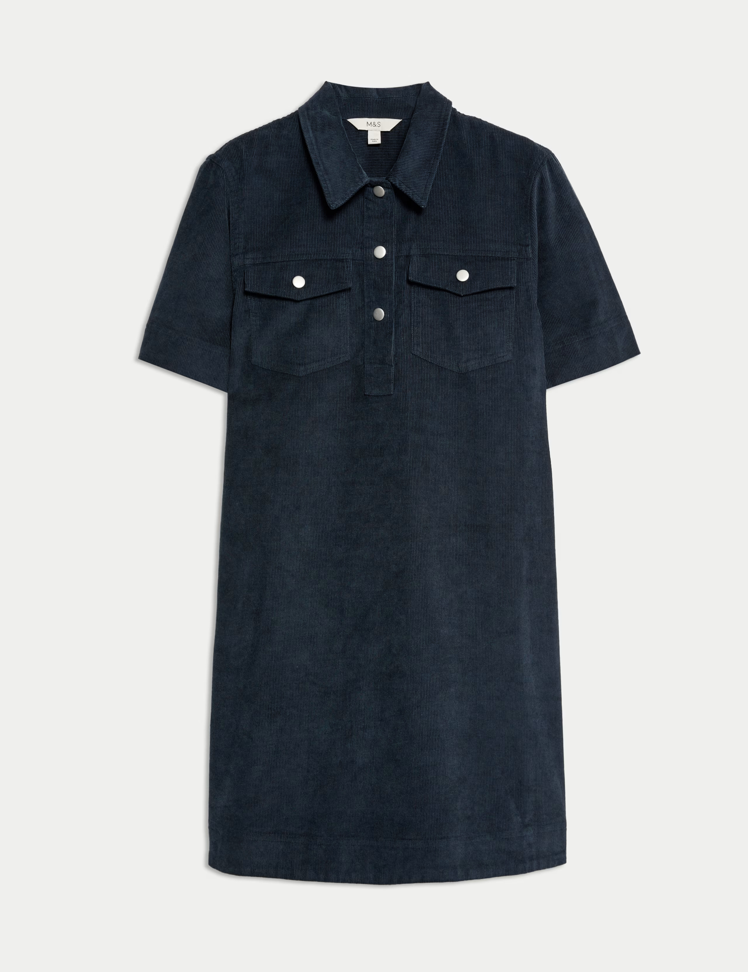 Cotton Rich Cord Collared Mini Shirt Dress | M&S Collection | M&S | Marks & Spencer (UK)
