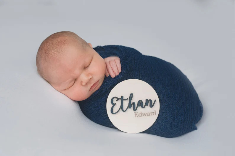 Birth Announcement Sign for Hospital, Wooden Baby Announcement Sign, Newborn Name Sign for Hospit... | Etsy (US)