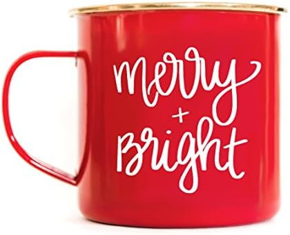 Sweet Water Decor Merry and Bright Campfire Mug Large Red Tea Cup Coffee Lover Coffee Mug Christm... | Amazon (US)