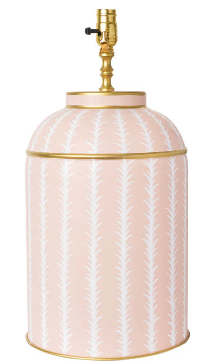Peach Pink & White Leaf Tea Caddy Lamp | The Enchanted Home