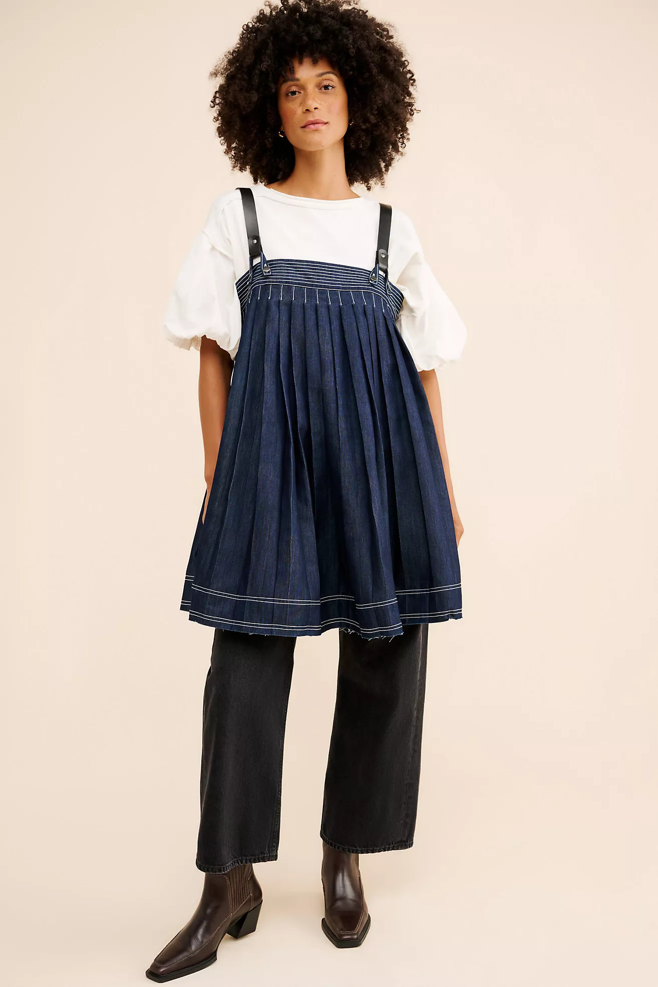 Pilcro Denim Babydoll Mini Dress | Anthropologie (US)