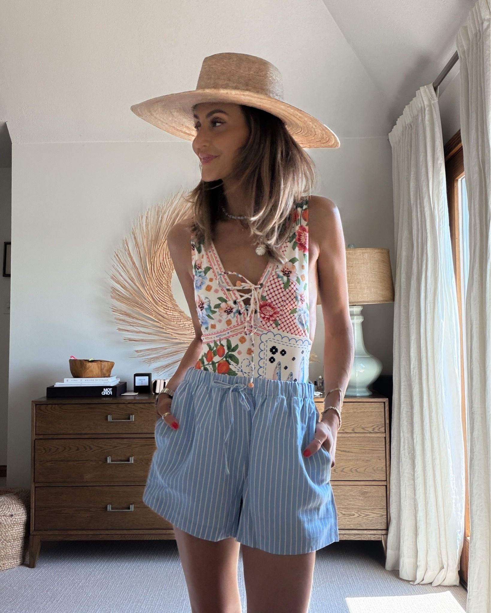 The cutest printed one piece suit with a cheeky fit but super flattering! Size small, shorts are on sale (sale ends July 5th)

#LTKootd #LTKgrwm #LTKSeasonal