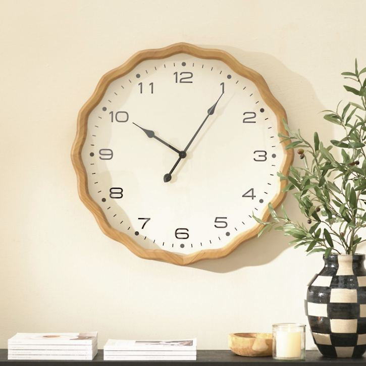 Wavy Wooden Wall Clock | Grandin Road