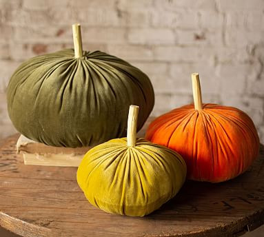 Velvet Pumpkins, Set of 3 | Pottery Barn (US)