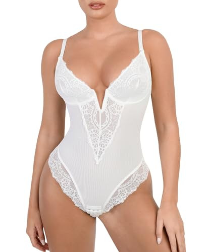 Popilush Shapewear Bodysuits for Women Lace Corset Tops Tummy Control V Neck Sleeveless Body Suit... | Amazon (US)