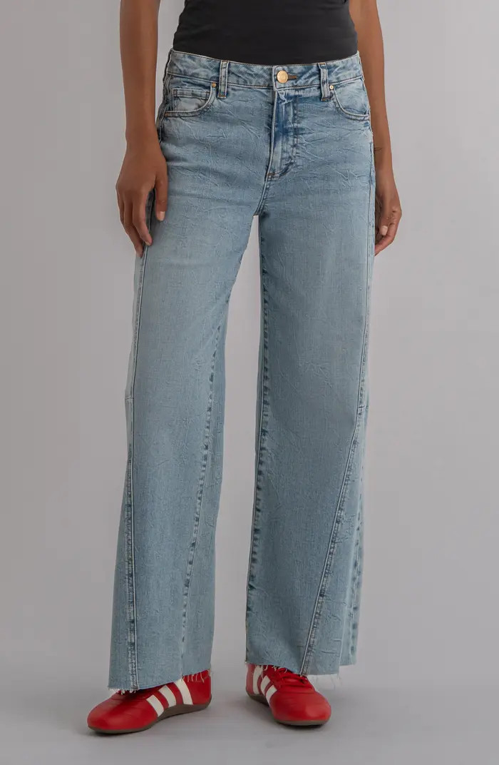 Meg High Waist Raw Hem Wide Leg Jeans | Nordstrom