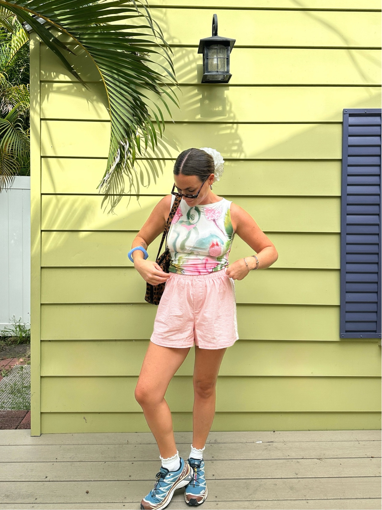 Todays outfit! Top is sold out but linked other colors #ootd #outfitideas #ootdideas #outfitinspo #ootdinspo #colorfuloutfit #asos #oldnavy #salomons #sneakeroutfit 

#LTKgrwm #LTKootd #LTKvlog