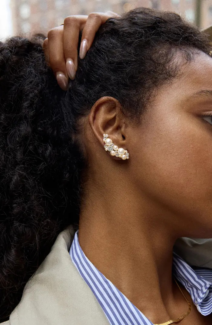 Effie Faux Pearl Ear Crawlers | Nordstrom