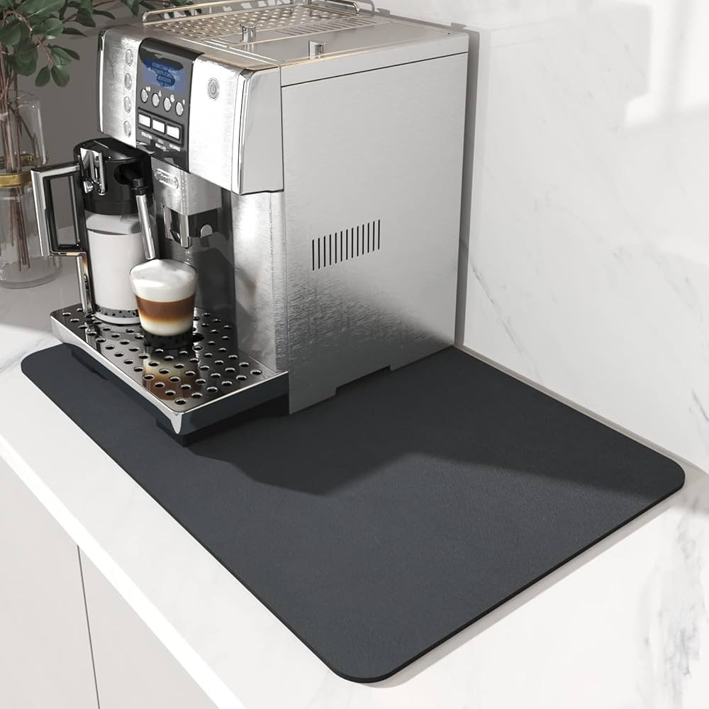 AMOAMI Dish Drying Mat for Kitchen Counter-Coffee Mat Bar Accessories, Hide Stain, Rubber Backed,... | Amazon (US)
