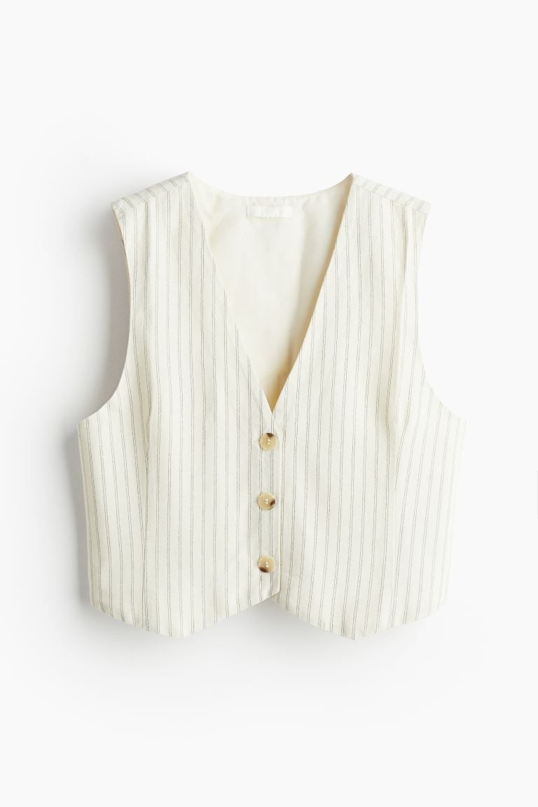 Suit Vest - Cream/pinstriped - Ladies | H&M US | H&M (US + CA)